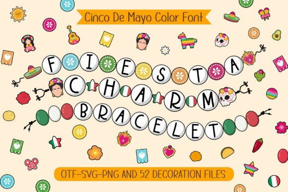 Fiesta Charm Bracelet: A Vibrant Cinco De Mayo Color Font